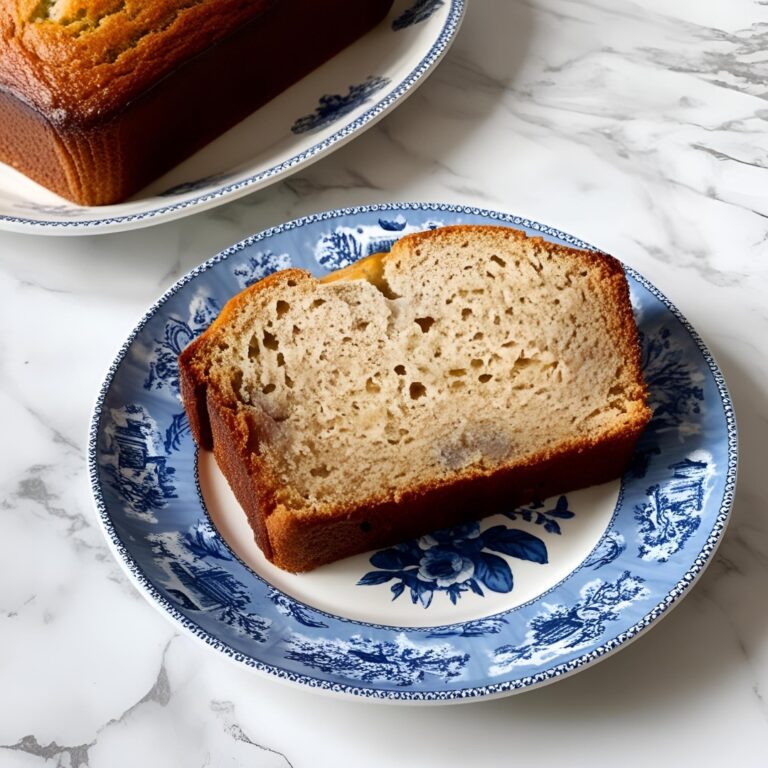 savoir s Banana Bread Slice Sittin on blue toile plate banana bread french styleaturday