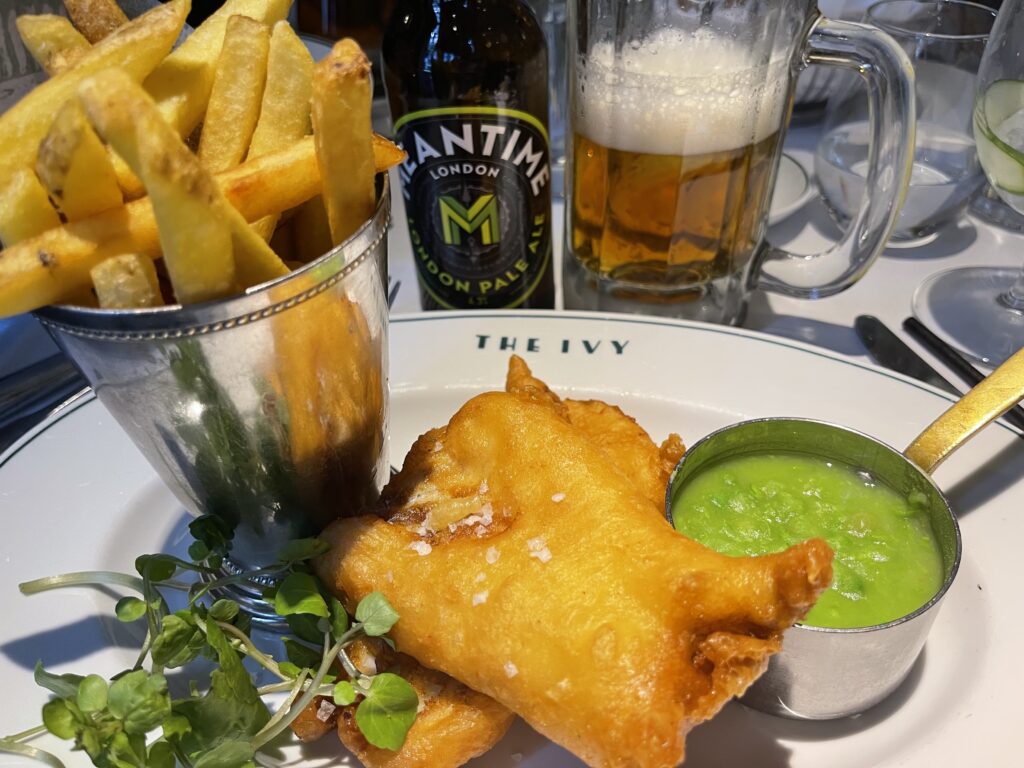 Fish and Chips at the Ivy Weekend in London